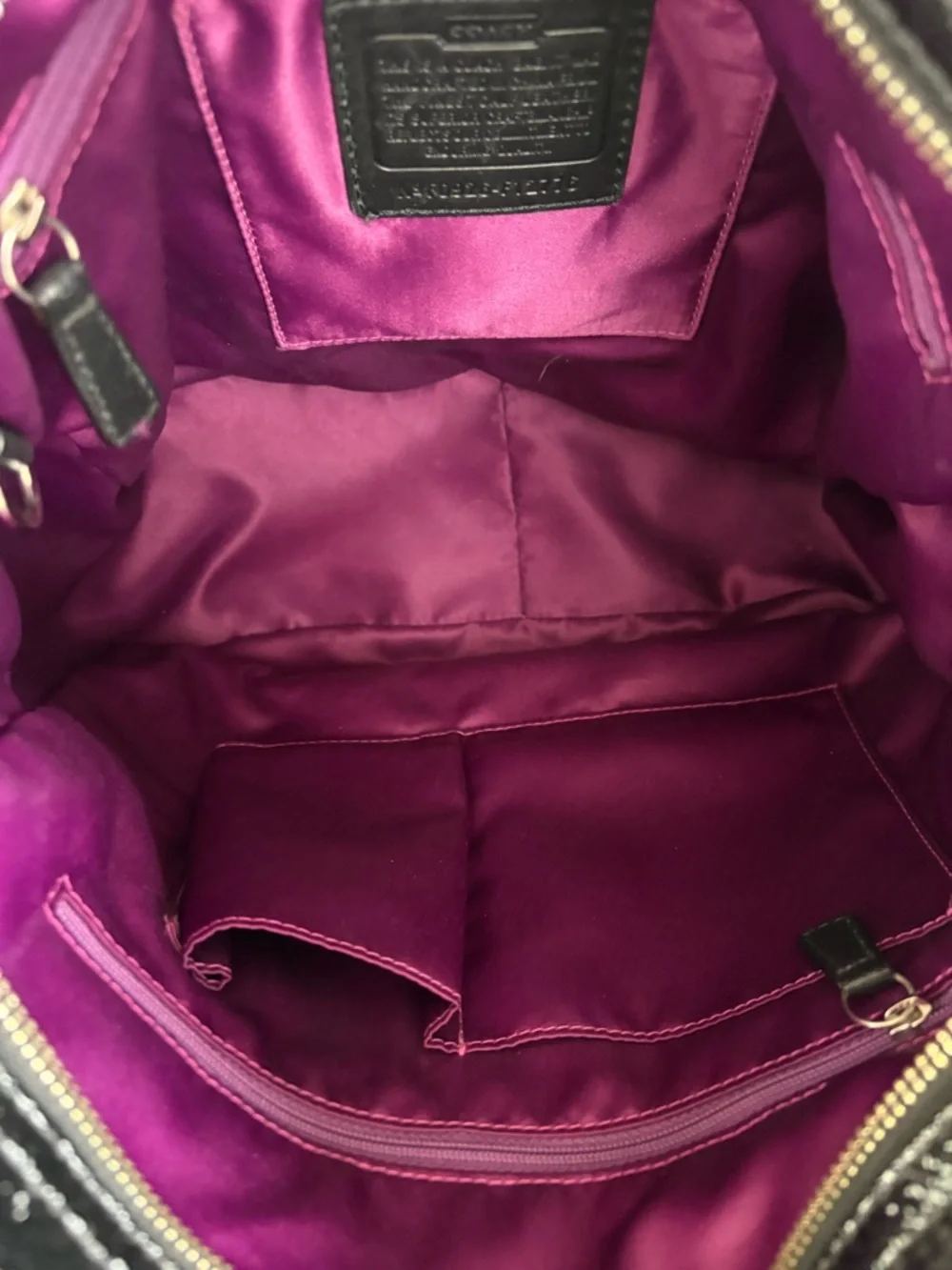 🖤💜COACH BLACK PATENT LEATHER HOBO/SHOULDER BAG!🖤💜